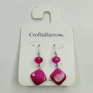 5 for $25! Coft & Barrow Pink Shell Silver Tone Earrings